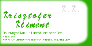 krisztofer kliment business card
